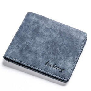 Men Wallets Retro Frosted PU Wallet Two Folding Male Purse Credit Card Holder Solid Color Short men Coin bag Casual Clutch