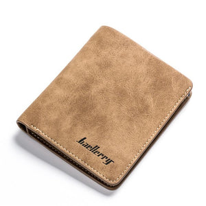 Men Wallets Retro Frosted PU Wallet Two Folding Male Purse Credit Card Holder Solid Color Short men Coin bag Casual Clutch