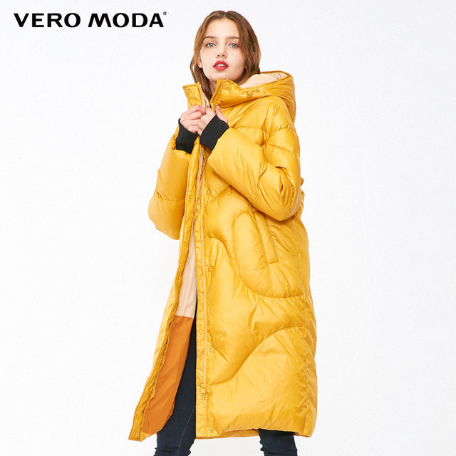 Vero Moda 2019 new hooded white duck down oversize padded long down jacket women | 318412512