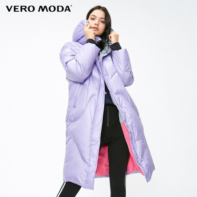 Vero Moda 2019 new hooded white duck down oversize padded long down jacket women | 318412512