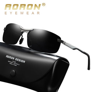 Aoron New Semi-Rimless Mens Polarized Sunglasses Driver Sunglasses Men, Metal Sun Glasses UV protection