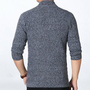 Man Pullover Sweater Autumn Winter O-neck Slim Fit Knitted Tops Men Gray Red Black Gray Sculptured Knitwear Warm Retro Sweaters