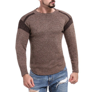 Autumn Slim Fit Warm Sweater Men Winter Casual O-Neck Irregular Streetwear Pullovers Fashion Color Patchwork Sweater Male 2019