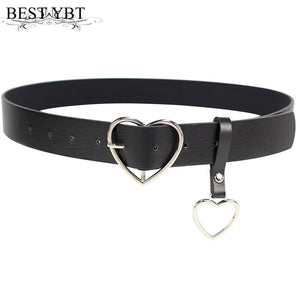 Best YBT Women belt Fashion PU Leather Metal Heart Pin Buckle belt Party Dress Decor Waistband Women belt size 105 cm