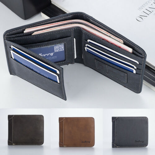 Mens Casual Wallets Leather Short Foldable Wallet Purse 17 Credit Cards Holder