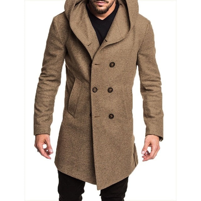 ZOGAA Fashion Mens Trench Coat Jacket Spring Autumn Mens Overcoats Casual Solid Color Woolen Trench Coat for Men Clothing 2019