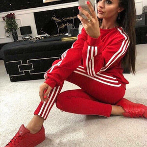 Z&P 2019 New 2Pcs Women Ladies Tracksuit Crop Hoodies Sweatshirt Pants Sets Leisure Wear Casual Suit Clothes Set